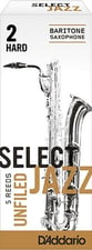 Rico Select Jazz Baritone Saxophone Reeds Unfiled 2H Box of 5 Reeds